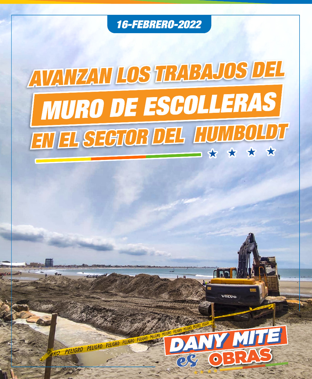 AVANZA LA CONSTRUCCIÓN DEL MURO DE ESCOLLERAS EN EL SECTOR DEL HUMBOLDT